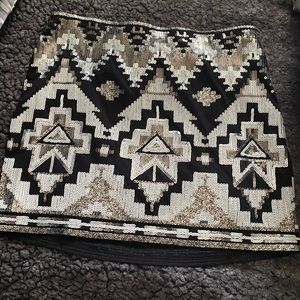 XS small black and white sequence skirt. Express. Never worn